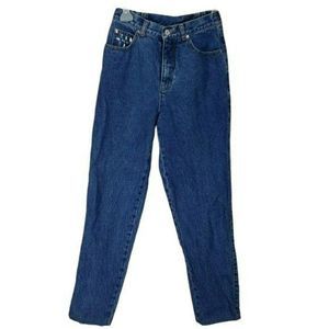 Vintage 90's I.B. Diffusion Women's Mom‎ Jeans Studded Skinny Denim Jeans Size 6